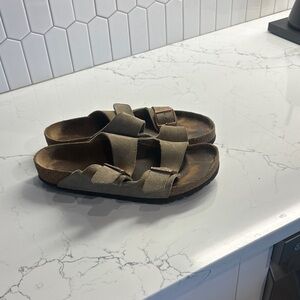 Birkenstock Tan Suede Double Strap Sandals